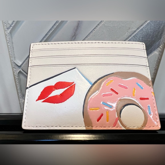 Kate Spade Donut Coffee Break Donut Small Slim Card Holder - Picture 3 of 5